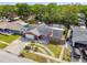 Aerial shot showcasing the property, including the house, yard, pool, and surrounding neighborhood at 11467 93Rd St, Largo, FL 33773