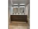 Modern bathroom vanity with dual sinks, sleek fixtures, and ample storage at 19113 Doves Landing Dr, Tampa, FL 33647