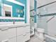 Bright bathroom features modern vanity, a mirror, and a glass-enclosed shower at 2960 59Th S St # 102, Gulfport, FL 33707