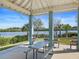 Relaxing pavilion offers shaded seating with tranquil water views, perfect for outdoor enjoyment at 362 Coquina Dr, Tarpon Springs, FL 34689
