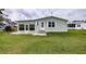 Well-maintained backyard with a green lawn, a cozy patio, and mature landscaping at 37539 Landis Ave, Zephyrhills, FL 33541
