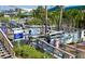 Elevated boardwalk with wooden railings and stairs, offering scenic views and a place for a leisurely stroll at 6357 Spanish Main Dr, Apollo Beach, FL 33572