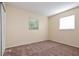 Bedroom with plush carpet and two bright windows at 7338 Coventry Dr, Port Richey, FL 34668