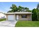 Charming single-story home with a well-maintained lawn and a one car garage at 7338 Coventry Dr, Port Richey, FL 34668