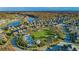 A beautiful aerial view of a Primary-planned community featuring a pool, playground, and green space at 12280 Lyon Pine Ln, Odessa, FL 33556