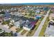 Birds eye view of waterfront neighborhood, canals, and waterways at 15621 Bertram Dr, Hudson, FL 34667