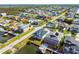 Aerial view of neighborhood waterways with waterfront homes at 15621 Bertram Dr, Hudson, FL 34667