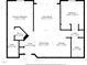 Detailed floor plan showing layout of the primary bedroom, living room, kitchen, dining area, and bathrooms at 2314 S Clewis Ct # 106, Tampa, FL 33629