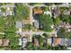 Neighborhood aerial view showing well-maintained homes and mature tree coverage in a desirable location at 3131 W Fielder St, Tampa, FL 33611