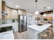 Spacious kitchen with stainless steel appliances, white countertops, wooden cabinets, and pendant lighting at 400 38Th Ne Ave, St Petersburg, FL 33703