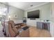 Home theater with tiered seating, individual cup holders, and a refreshment area at 4121 Highland Park Cir, Lutz, FL 33558
