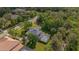 Aerial view of a private home with a screened-in pool and mature trees at 5913 Flatwoods Manor Cir, Lithia, FL 33547