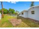 Backyard with lush green lawn featuring chairs and a swimming pool at 8409 Lantana Dr, Seminole, FL 33777