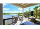 A charming porch offers serene views, two tables, and ample seating for residents' relaxation and enjoyment at 17212 Balance Cv, Land O Lakes, FL 34638