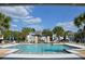 Beautiful community pool area framed by palm trees, providing a relaxing and visually appealing amenity at 17833 Althea Blue Pl, Lutz, FL 33558