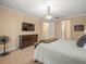 Bedroom featuring neutral walls and carpet, with a flat screen television and dressers at 1804 Bella Casa Ct, Tampa, FL 33618