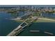 Aerial view of the St. Pete Pier extending into Tampa Bay with downtown skyline in the background at 3011 49Th S Ter, St Petersburg, FL 33712