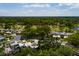 An aerial view of a community of townhomes with lush mature trees and a golf course in the background at 4207 Fairway Run, Tampa, FL 33618