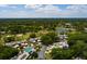 Aerial view showcasing townhome community, lush landscaping, and golf course in background at 4207 Fairway Run, Tampa, FL 33618