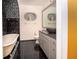 Elegant bathroom featuring a clawfoot tub, decorative tiling, and a unique vessel sink atop a granite vanity at 9130 Dresden Ln, Port Richey, FL 34668