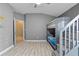 Comfortable bedroom features neutral tones, a ceiling fan, and storage options at 10602 Rochester Way, Tampa, FL 33626