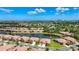 Attractive aerial view of a well-planned community featuring lovely lakes and picturesque scenery at 146 Shell Falls Dr, Apollo Beach, FL 33572