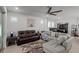 Relaxing living room with a ceiling fan, and comfortable sofas at 15429 Caravan Ave, Odessa, FL 33556
