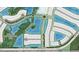 Aerial view of a residential community with waterfront properties, natural areas, and green spaces at 1880 Longliner Loop, Wesley Chapel, FL 33543