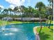 Community entrance fountain and landscaping for Highland Lakes active adult community at 2814 Lomond Dr, Palm Harbor, FL 34684