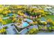 Aerial view featuring a community pool and amenities including tennis courts and lush landscaping, designed for leisure at 30647 Walker Cup Pl, Wesley Chapel, FL 33543