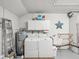 Efficient laundry room with washer, dryer, water heater, storage cabinets, and utility sink at 456 Lakeview Dr # 5, Palm Harbor, FL 34683