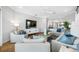 Cozy living room with comfortable seating, modern entertainment center, and access to multiple spaces at 6 Academy S Way # 23A, St Petersburg, FL 33711