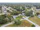Birds-eye view of a residential street featuring well-kept homes with large yards and mature trees creating a desirable neighborhood at 8512 Longboat Ln, Hudson, FL 34667