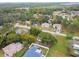 Serene aerial view of a residential neighborhood with tree-lined streets and well-maintained homes, creating a peaceful atmosphere at 8512 Longboat Ln, Hudson, FL 34667