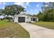 Charming single-story home boasts a modern exterior with a well-maintained front yard at 8512 Longboat Ln, Hudson, FL 34667
