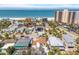 Aerial view of the property near the beach, highlighting its prime location and neighborhood charm at 864 Mandalay Ave, Clearwater Beach, FL 33767