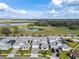 Aerial shot of homes with well manicured lawns, sidewalks and a neighborhood playground at 8720 Drummer Plank Dr, Wesley Chapel, FL 33545