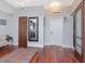 Modern entryway boasts gleaming hardwood floors, stylish rugs, and neutral wall colors at 912 Channelside Dr # 2501, Tampa, FL 33602
