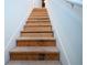 Unfinished wooden stairs lead to the next level of this home at 16913 Clear Cork Dr, Wimauma, FL 33598