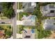 This overhead shot presents homes with backyard pools in a lush, established residential area at 1793 Pipers Meadow Dr, Palm Harbor, FL 34683