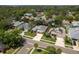 Beautiful aerial view of a suburban neighborhood featuring well-maintained homes and green landscaping at 1793 Pipers Meadow Dr, Palm Harbor, FL 34683