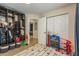 bedroom with closet, storage shelves, decorated with a car track, toy and golf equipment at 1793 Pipers Meadow Dr, Palm Harbor, FL 34683