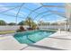 Screened-in pool area showcasing a well-maintained pool with tropical landscaping, ideal for outdoor relaxation at 2863 Duncan Tree Cir, Valrico, FL 33594