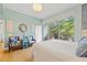 Bedroom with a large window and sliding glass door leading to the outdoor balcony at 475 2Nd N St # 201, St Petersburg, FL 33701
