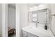 Stylish bathroom features a modern vanity and walk-in shower with bench at 2410 26Th S St, St Petersburg, FL 33712