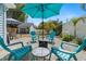 Inviting backyard with patio furniture, fire pit, and lush landscaping for relaxing and entertaining at 2610 58Th S St, Gulfport, FL 33707