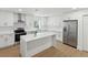 Updated kitchen with stainless steel appliances, white cabinets and an island at 445 33Rd N Ave, St Petersburg, FL 33704