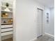 Bathroom featuring custom shelving, cabinets, drawers, and a shower stall with built-in toiletry niche at 700 S Harbour Island Blvd # 143, Tampa, FL 33602