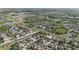 Scenic aerial view of a residential community with tree-lined streets and inviting homes near a placid lake at 9954 N Jasmine Brook E Cir, Land O Lakes, FL 34638