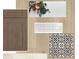 Sample of design elements featuring wood cabinets, patterned tile, and rustic servingware at 28764 Jujube Rd, Wesley Chapel, FL 33543